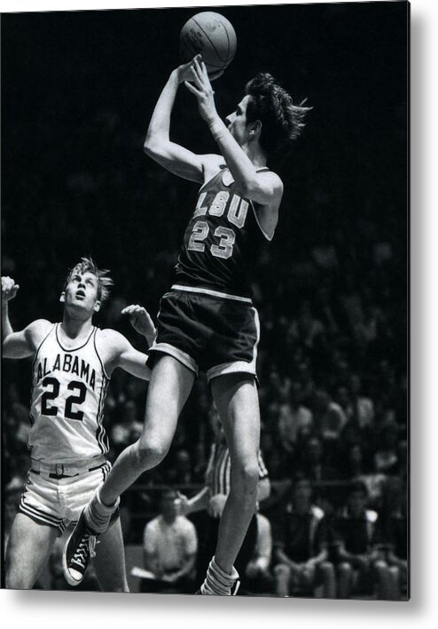 Classic Metal Print featuring the photograph Pete Maravich Fade Away by Retro Images Archive