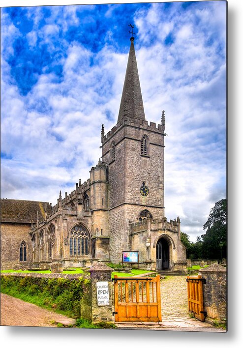 Lacock Metal Print featuring the photograph Picturesque Village Church in Lacock England by Mark Tisdale