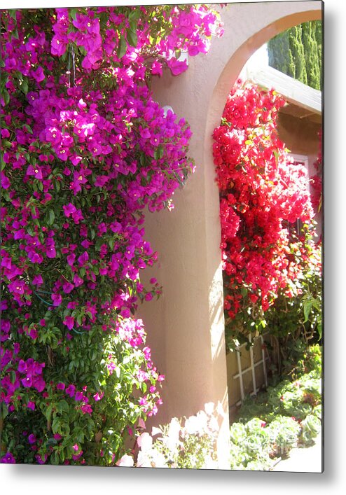 Pink Bougainvillea Metal Print featuring the painting Pink Bougainvillea by Sarabjit Singh