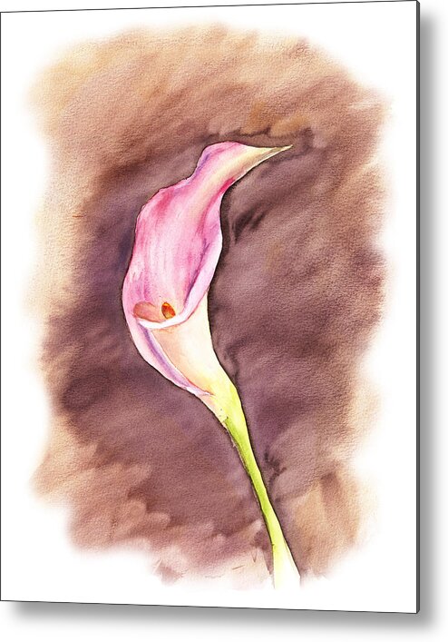 Lily Metal Print featuring the painting Pink Lily Impression by Irina Sztukowski
