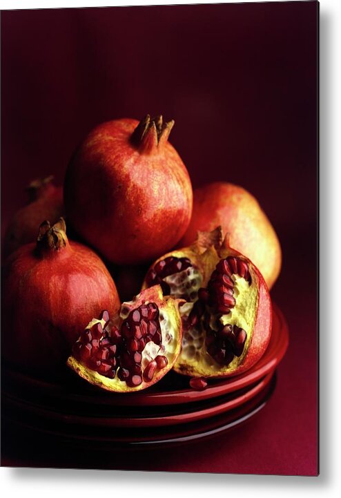 Fruits Metal Print featuring the photograph Pomegranates by Romulo Yanes