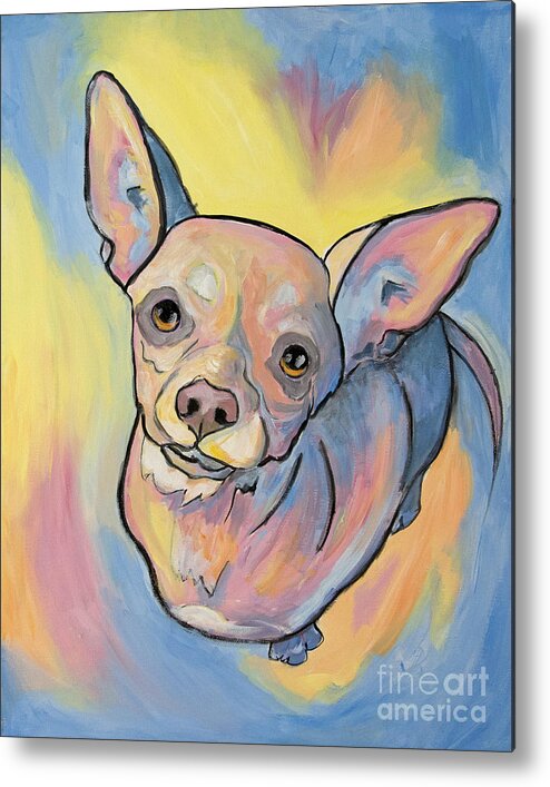 Chihuahua Metal Print featuring the painting Pop Art Chihuahua by Robin Wiesneth