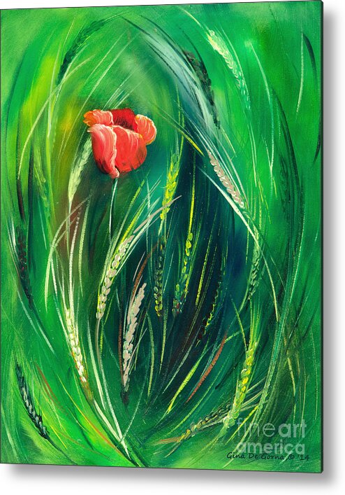 Flowers Metal Print featuring the painting Poppy by Gina De Gorna