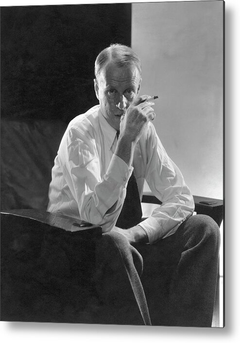 One Person Metal Print featuring the photograph Portrait Of American Writer Sinclair Lewis by Edward Steichen