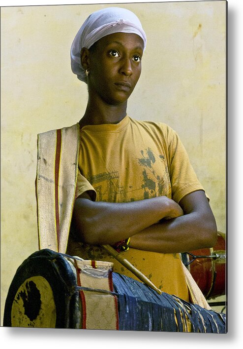 Women Metal Print featuring the photograph Portrait of an Afro-Cuban Drummer by Ann Tracy