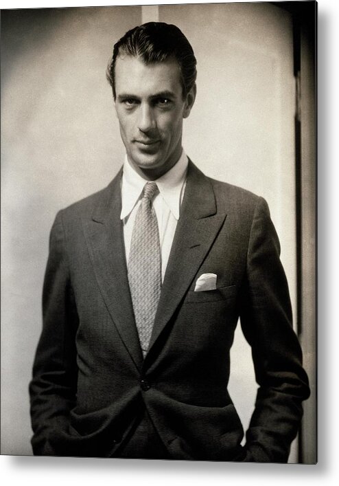 Film Metal Print featuring the photograph Portrait Of Gary Cooper Wearing A Suit by Edward Steichen