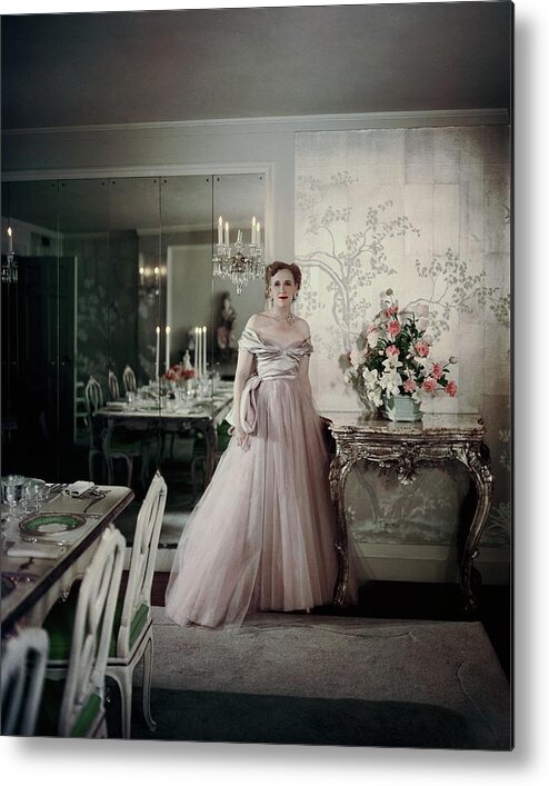 Home Metal Print featuring the photograph Portrait Of Mrs. Adam Gimbel by John Rawlings