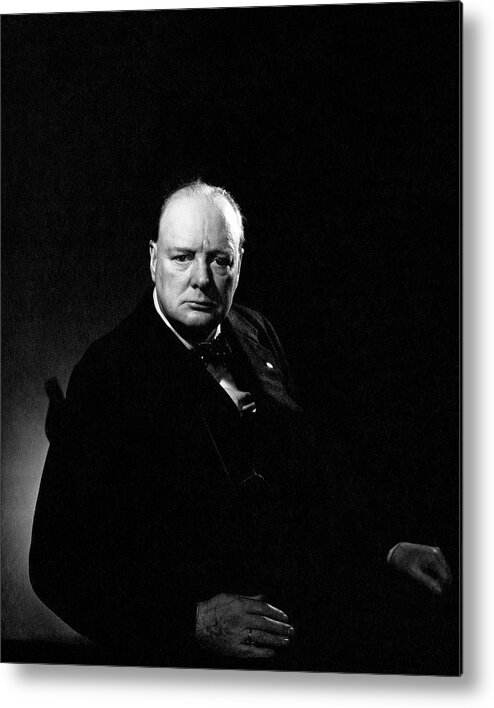 Political Metal Print featuring the photograph Portrait Of Winston Churchill by Edward Steichen