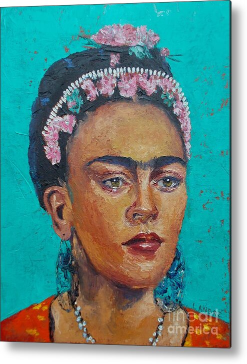 Woman Metal Print featuring the painting Princess Frida by Lilibeth Andre
