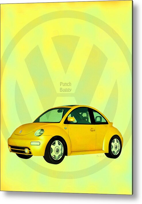 Punch Buggy Metal Print featuring the digital art Punch Buggy by Bob Orsillo