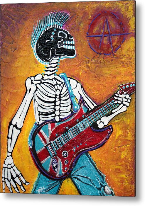 Punk Metal Print featuring the painting Punks Not Dead by Laura Barbosa