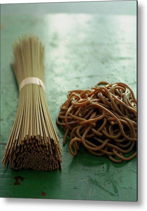 Cooking Metal Print featuring the photograph Raw And Cooked Pasta by Romulo Yanes