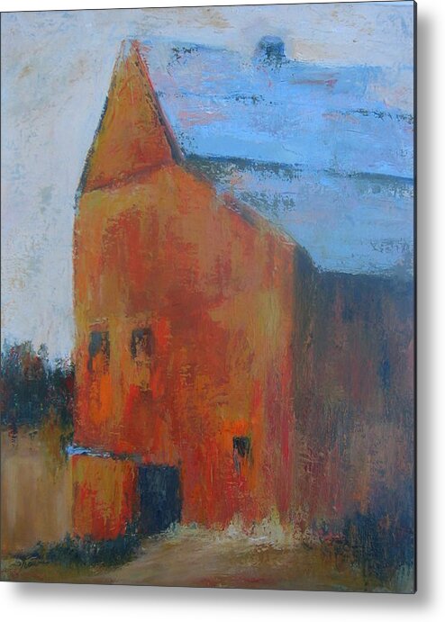 Architecture Metal Print featuring the painting Red Barn by Beverly Shaw-starkovich