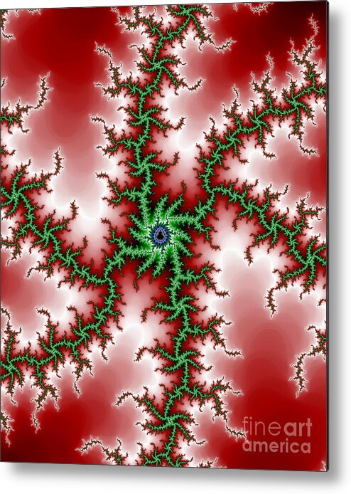 Fractal Metal Print featuring the digital art Red Green Mandelbrot by Robert E Alter Reflections of Infinity