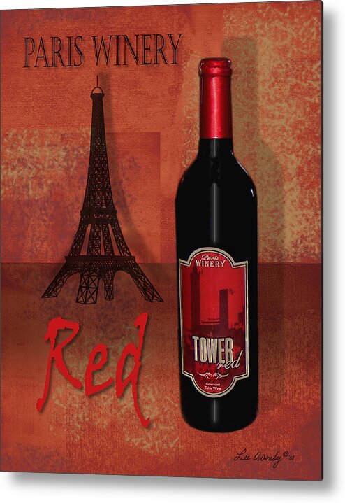 Wine Metal Print featuring the mixed media Red by Lee Owenby