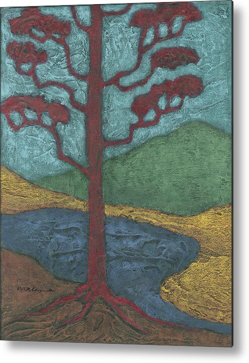 Japan Metal Print featuring the painting Red Ponderosa by Carrie MaKenna