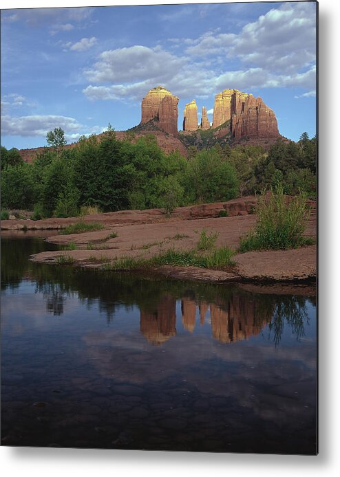 Red Metal Print featuring the photograph Red Rock Crossing by Paul Breitkreuz