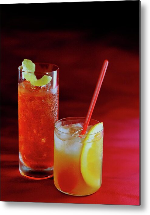 Beverage Metal Print featuring the photograph Red Rocktails by Romulo Yanes