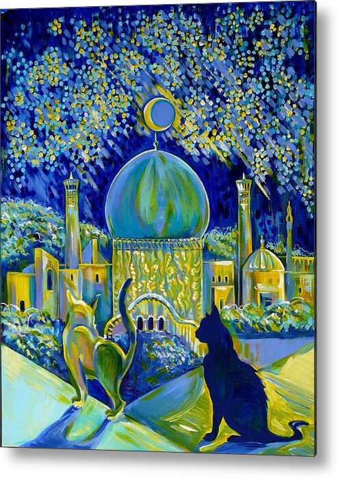 Moon Light Metal Print featuring the painting Reminiscences of Asia. Bed Time Story by Anna Duyunova