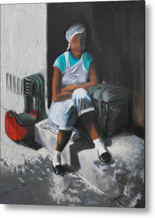Homeless Metal Print featuring the painting Rest Stop by Susan Bruner