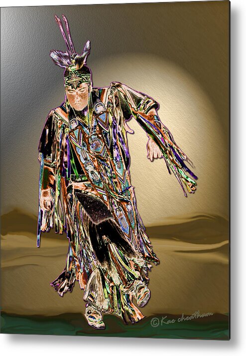 Pow Wow Dancer Metal Print featuring the digital art Ribbon Dancer by Kae Cheatham