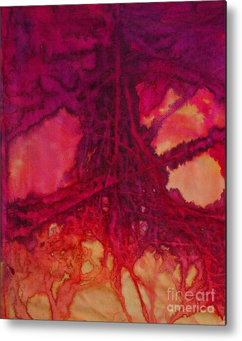 Silk Painting Metal Print featuring the painting Roots of Passon by Francine Dufour Jones