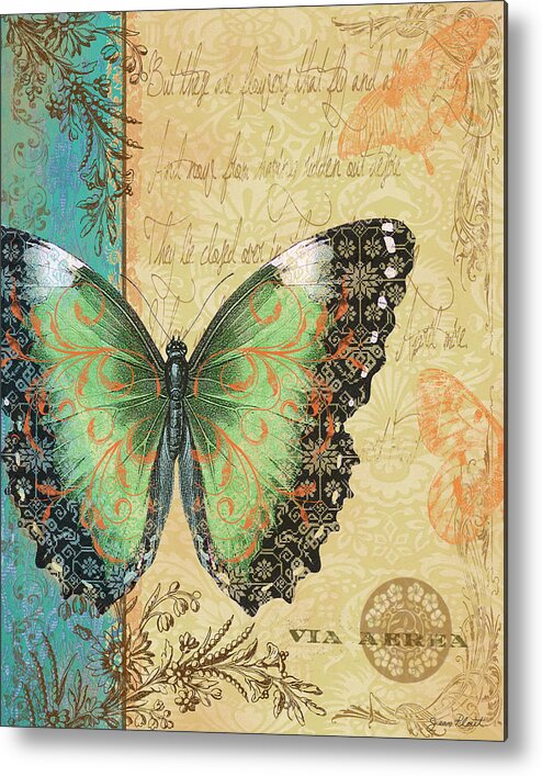 Butterfly Metal Print featuring the digital art Royal Tapestry Butterfly-C by Jean Plout