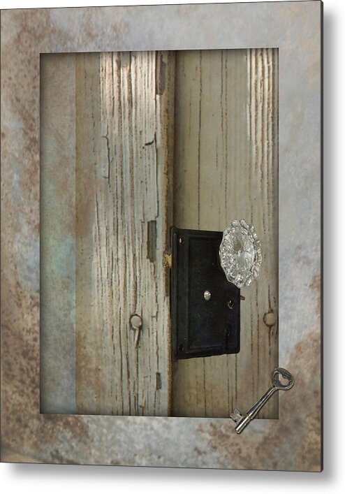 Door Metal Print featuring the photograph Rustic Glass Door Knob by TnBackroadsPhotos 