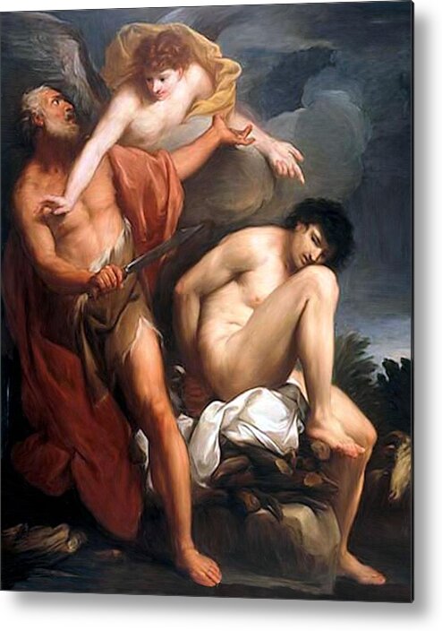 Sacrifice Of Isaac Metal Print featuring the painting Sacrifice of Isaac by Gregorio Lazzarini