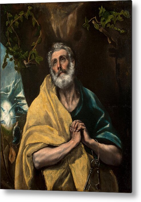 El Greco Metal Print featuring the painting Saint Peter in Tears by El Greco