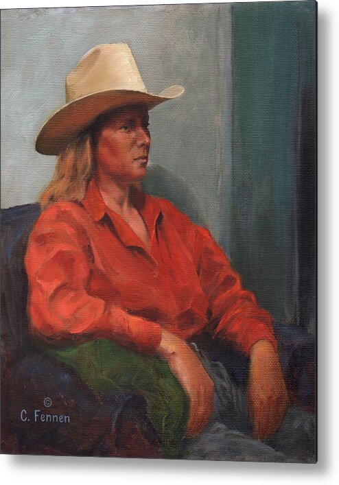 Western Metal Print featuring the painting Salishan Sue by Charles Fennen