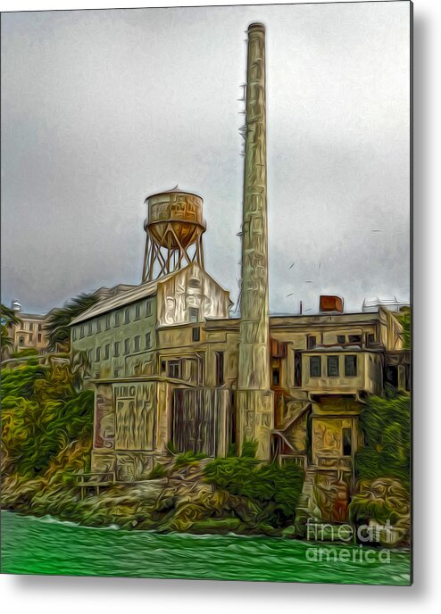 San Francisco Metal Print featuring the painting San Francisco - Alcatraz - 03 by Gregory Dyer