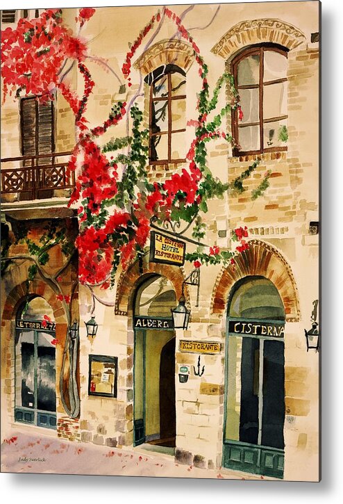 Award-winning Metal Print featuring the painting San Gimignano by Judy Swerlick