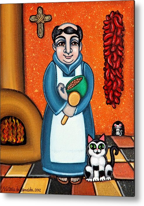 San Pascual Metal Print featuring the painting San Pascual and Felix by Victoria De Almeida