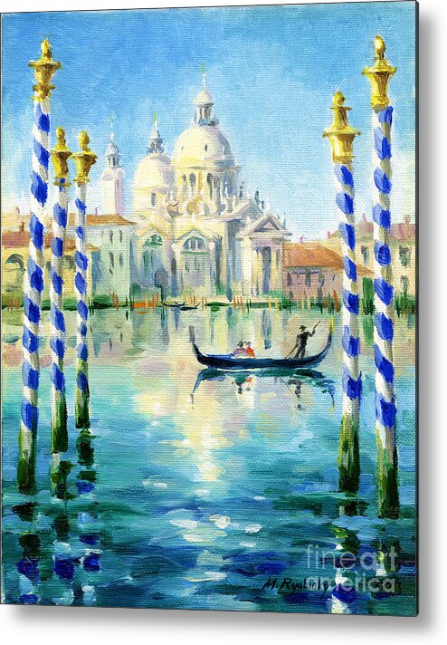 Oil Painting Metal Print featuring the painting Santa Maria Della Salute by Maria Rabinky
