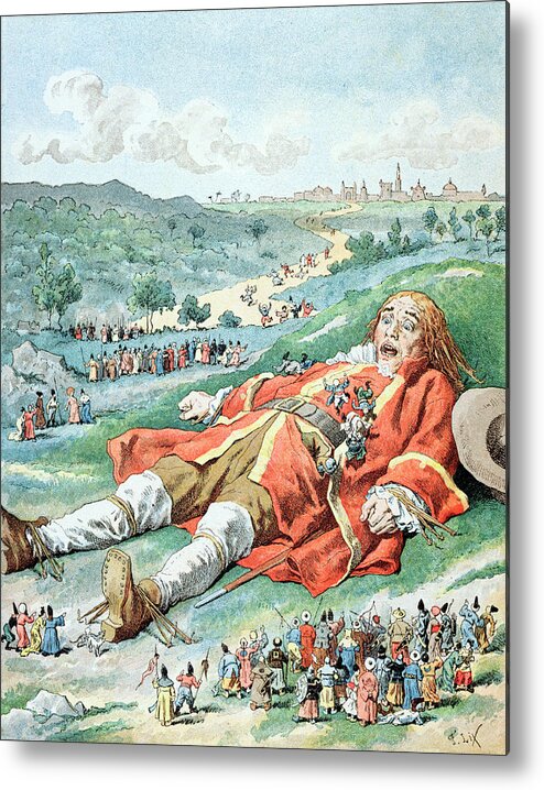 'gulliver's Travels' Metal Print featuring the painting Scene from Gullivers Travels by Frederic Lix
