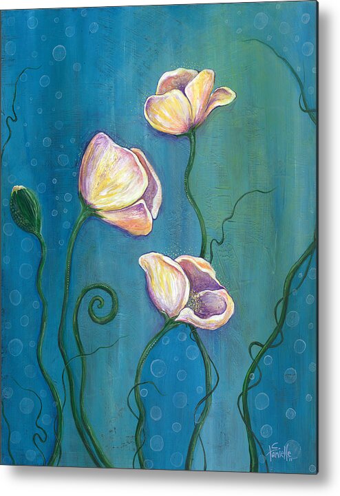 Floral Metal Print featuring the painting Sea Blossoms by Tanielle Childers