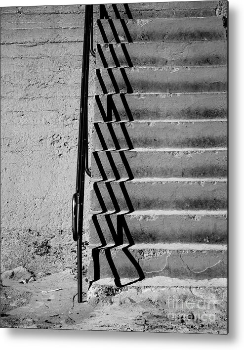 Shadow Metal Print featuring the photograph Sea Wall Steps by Perry Webster