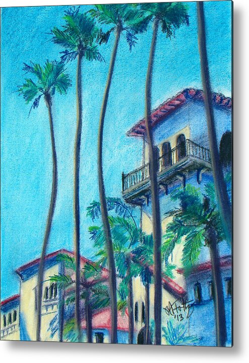 Seal Beach Metal Print featuring the painting Seal Beach City Hall by Michael Foltz
