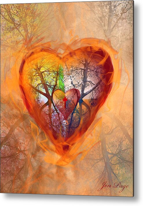 Season Of The Heart Metal Print featuring the digital art Season of the Heart by Jennifer Page