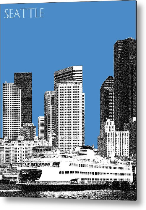 Architecture Metal Print featuring the digital art Seattle Skyline - Slate by DB Artist