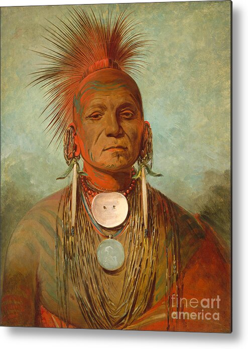 Chief Metal Print featuring the painting See non ty a an Iowa Medicine Man by George Catlin