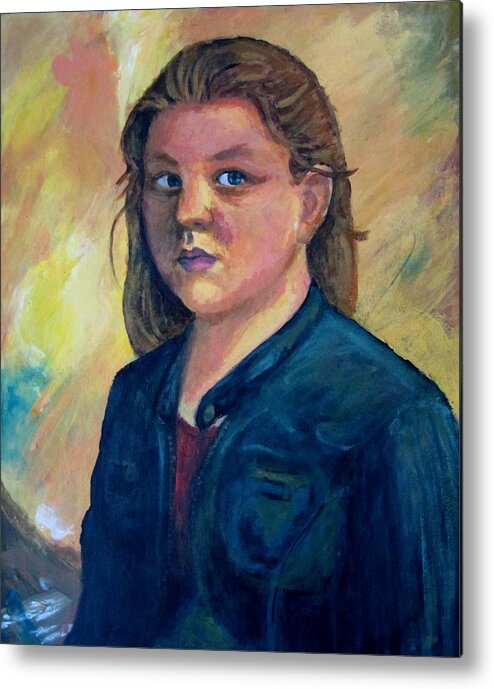 'self Portrait' Metal Print featuring the painting Self Portrait by Samantha Geernaert