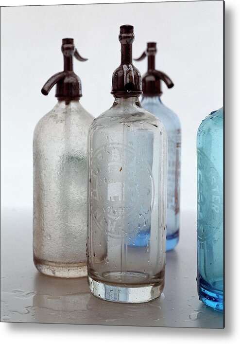 Interior Decoration Metal Print featuring the photograph Seltzer Bottles by Romulo Yanes