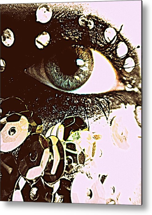 Eye Metal Print featuring the photograph Sequined Eye by Mlle Marquee