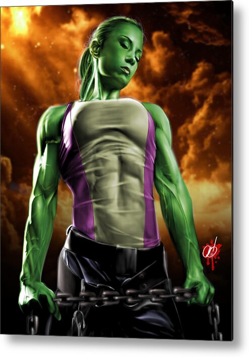 She Metal Print featuring the painting She-Hulk 2 by Pete Tapang