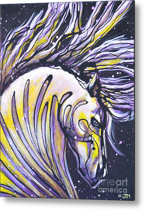 Horse Metal Print featuring the painting Sizzling HOT by Jonelle T McCoy