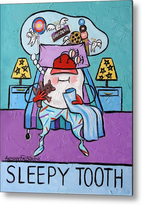 Sleepy Tooth Metal Print featuring the painting Sleepy Tooth by Anthony Falbo