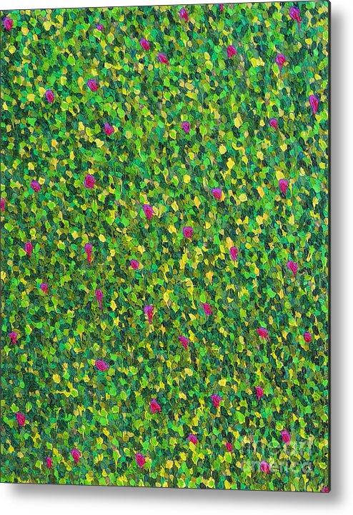 Abstract Metal Print featuring the painting Soft Green with Pink by Dean Triolo