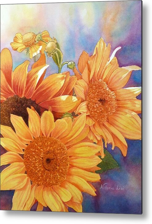 Sunflower Metal Print featuring the painting Solar Power by Victoria Lisi